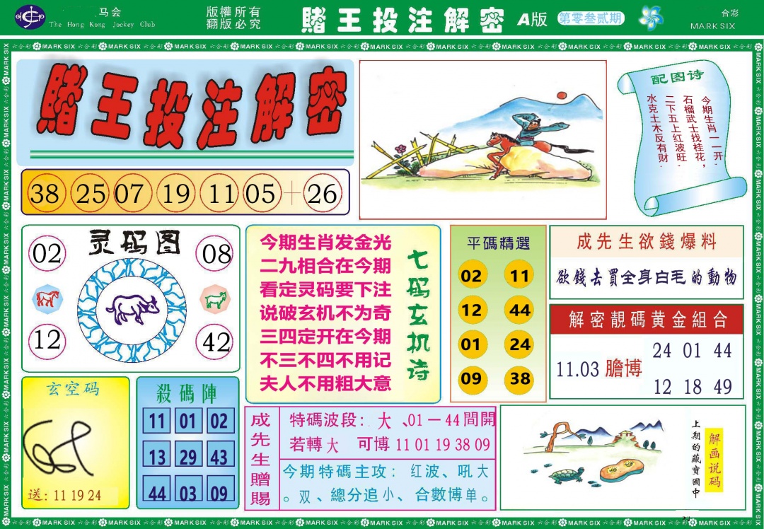 032期赌王投注解密[图]