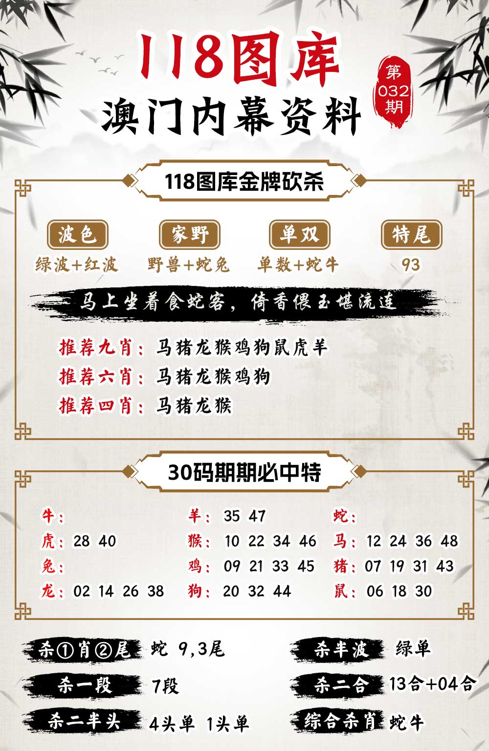 032期118内幕资料[图]