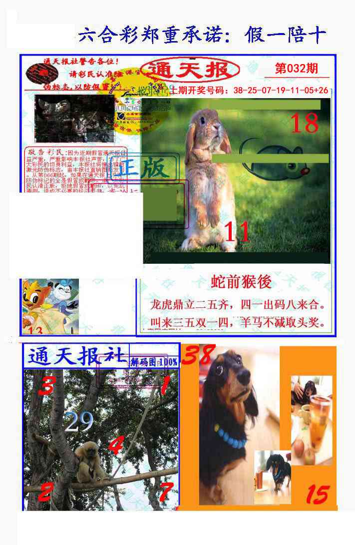 032期假一陪十通天报[图]