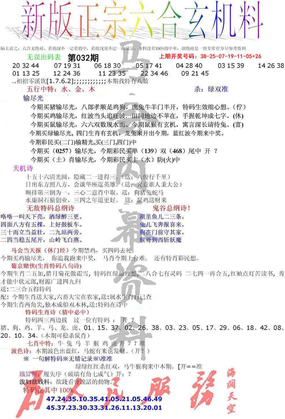 032期正宗六合玄机料[图]