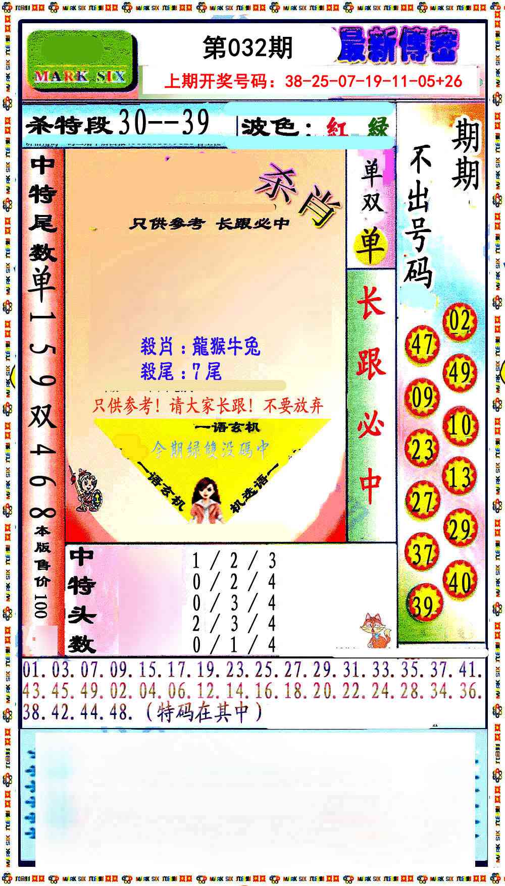 032期最新传密绝杀6肖[图]