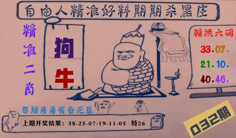 032期自由人二肖六码[图]